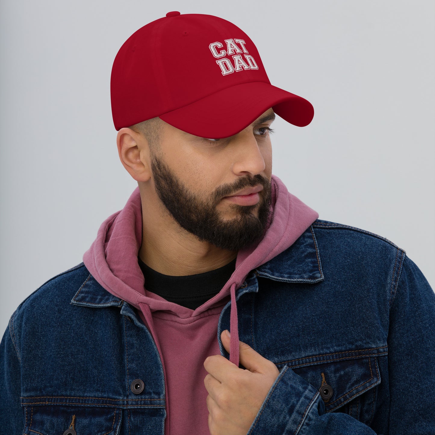 Cat Dad Embroidered Varsity Cap