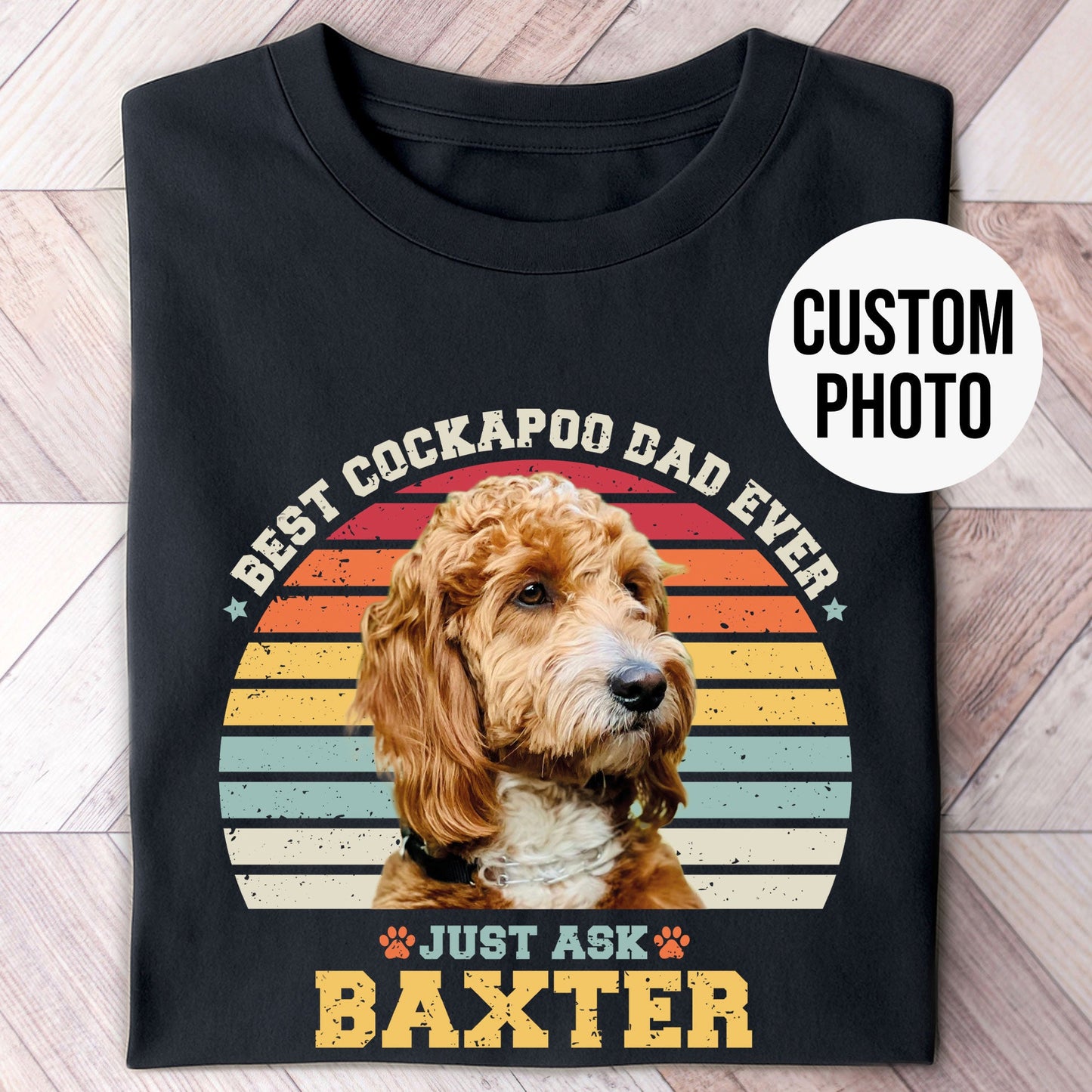 Cockapoo Dad Photo Retro Shirt - Hi Doggi
