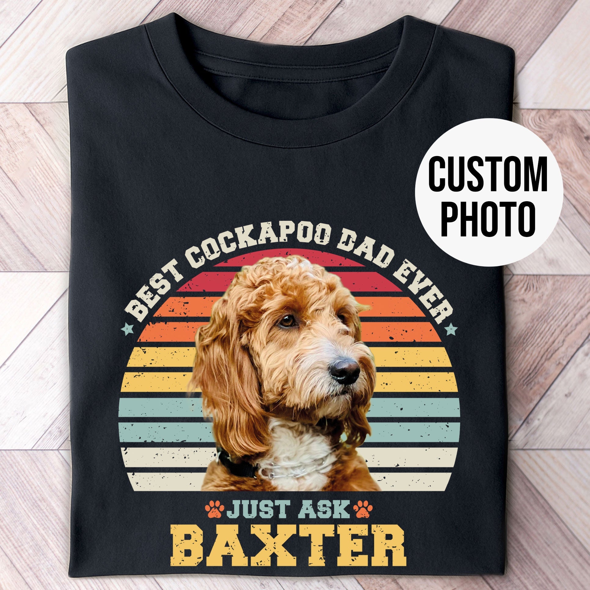 Cockapoo Dad Photo Retro Shirt - Hi Doggi