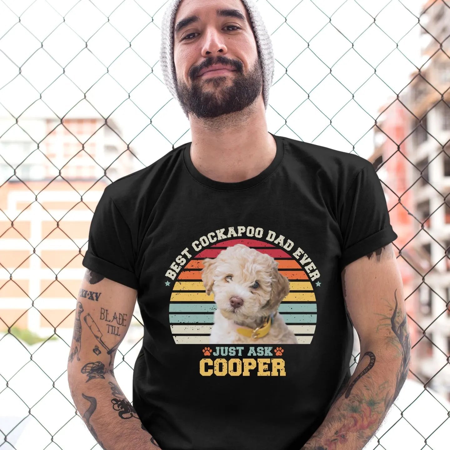 Cockapoo Dad Photo Retro Shirt - Hi Doggi