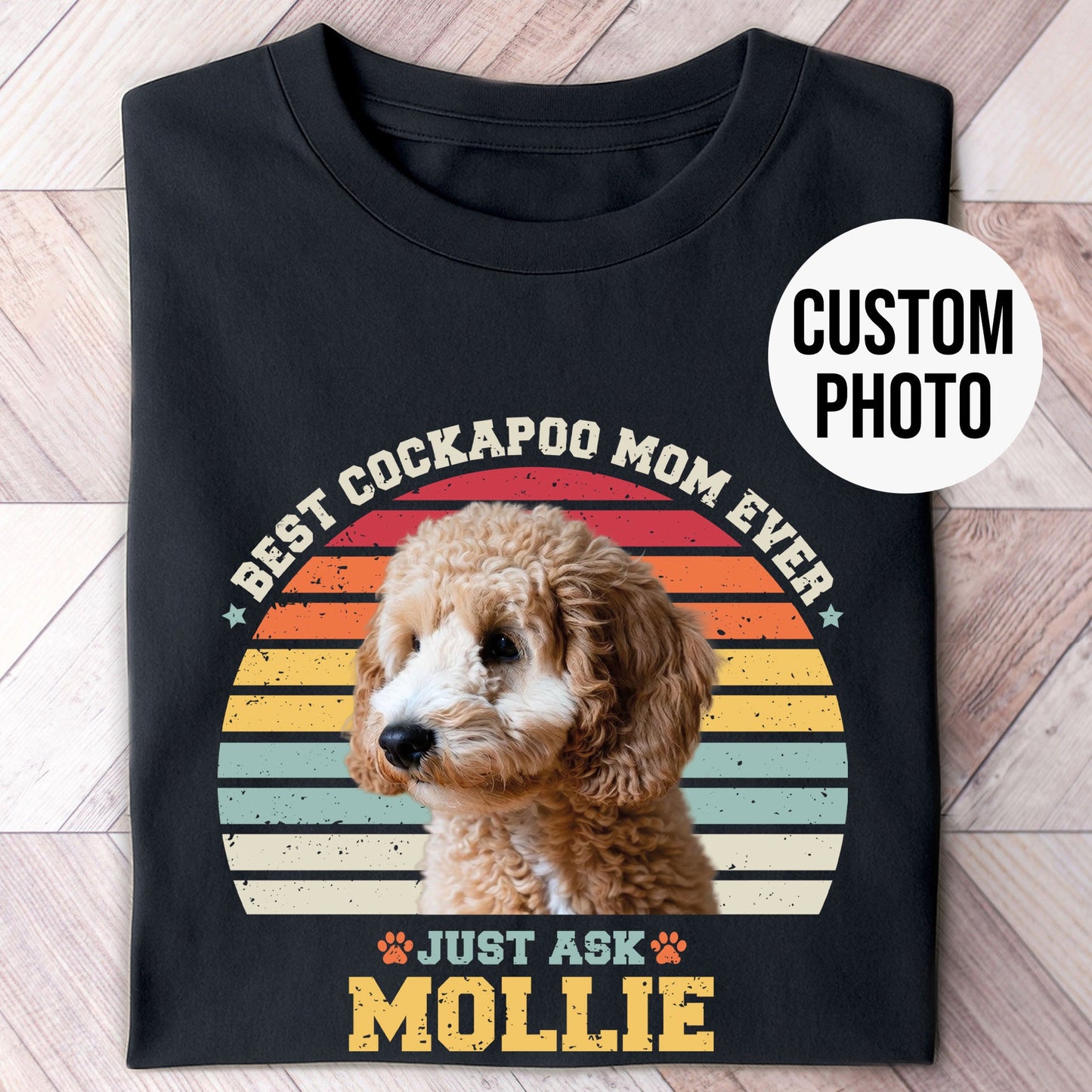 Cockapoo Mom Photo Retro Shirt - Hi Doggi