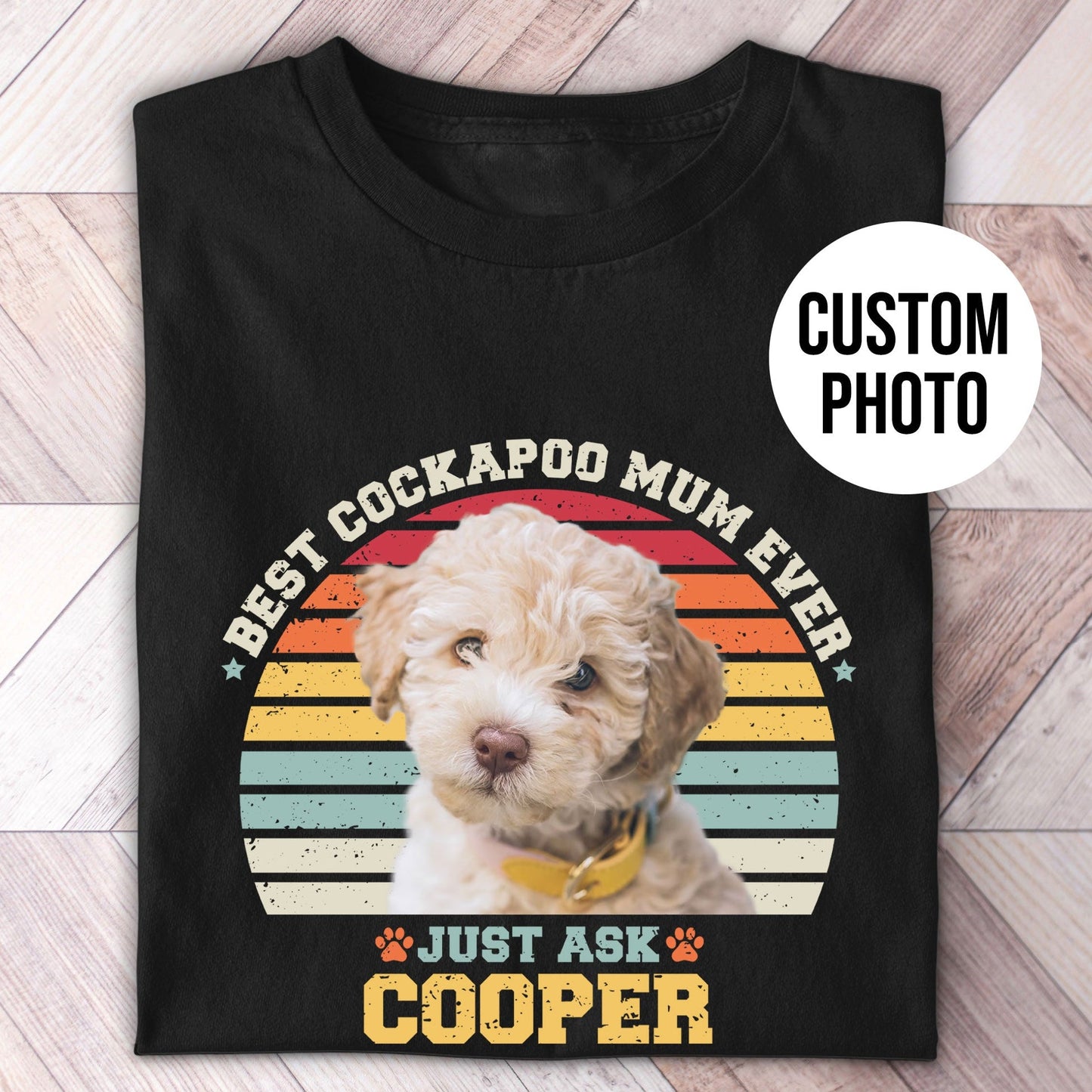 Cockapoo Mum Photo Retro Shirt - Hi Doggi