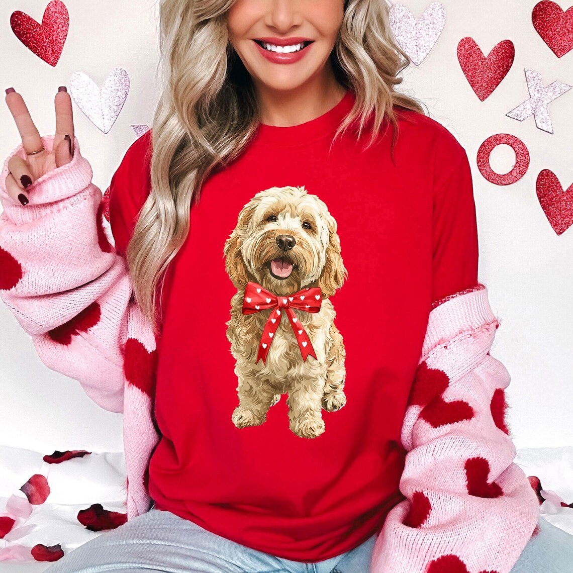 Cockapoo With Bow Shirt - Hi Doggi