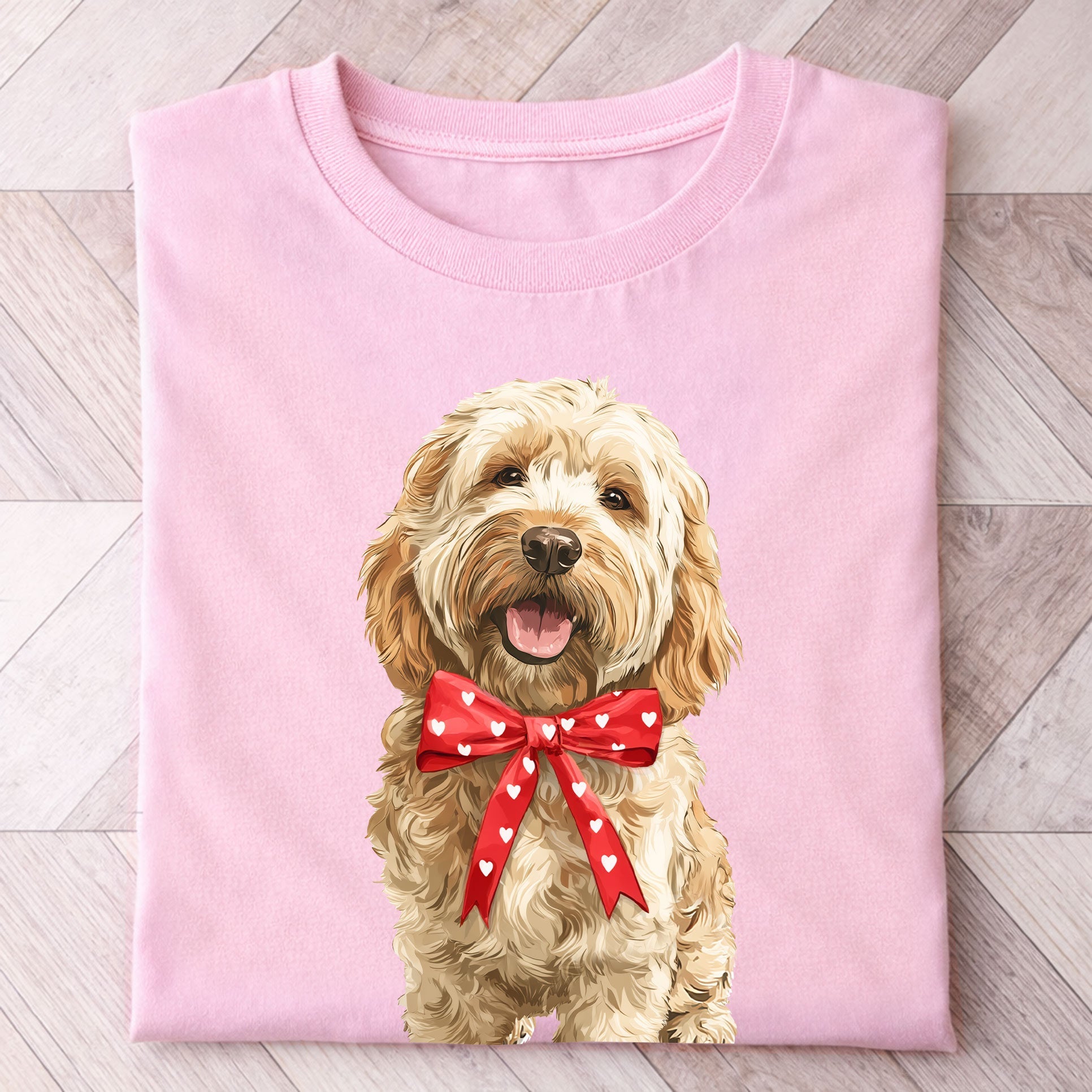 Cockapoo With Bow Shirt - Hi Doggi