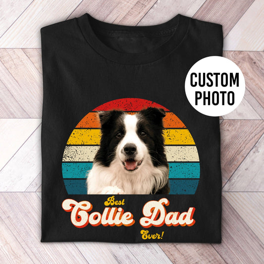 Collie Dad Photo Retro Shirt - Hi Doggi