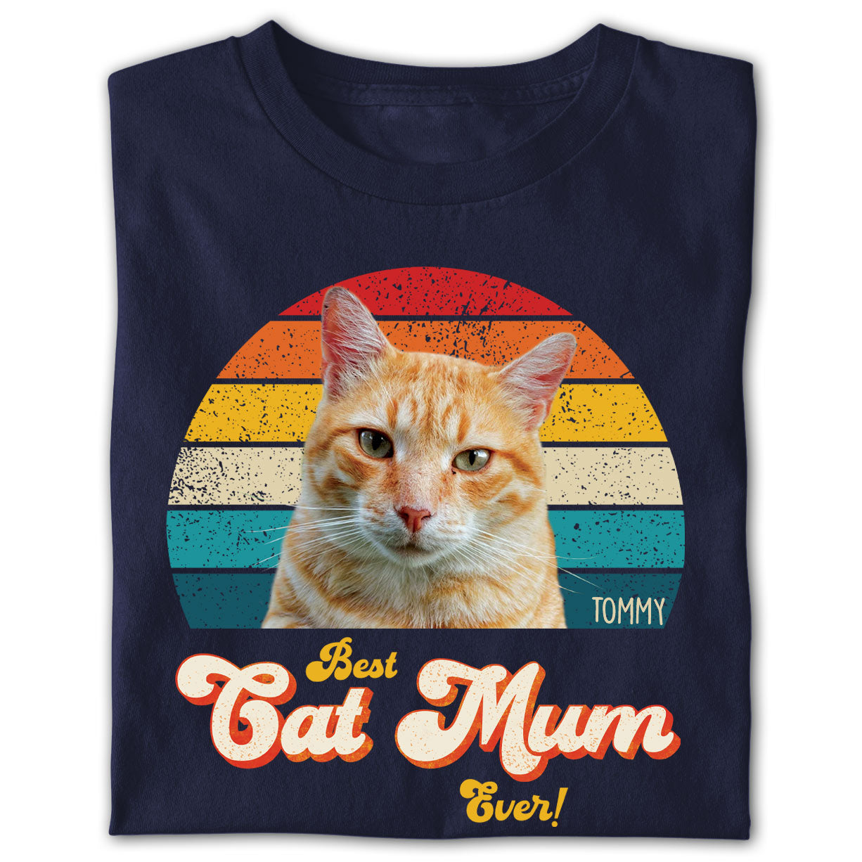 Cat Mum Photo Retro Shirt