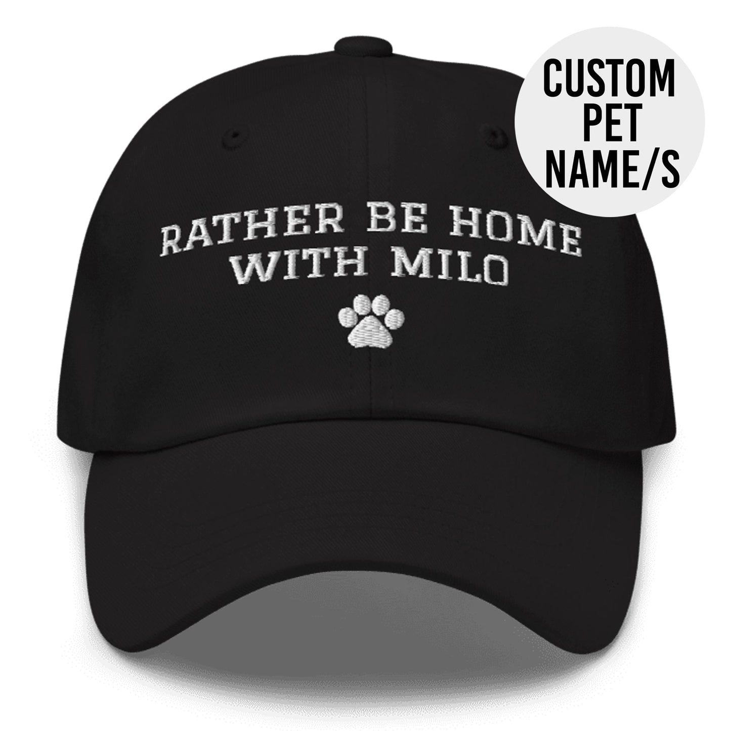 Custom Name Rather Be Home Cap - Hi Doggi