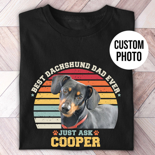 Dachshund Dad Photo Retro Shirt - Hi Doggi