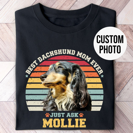 Dachshund Mom Photo Retro Shirt - Hi Doggi