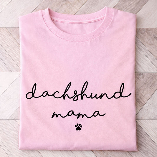 dachshund mama pink t shirt