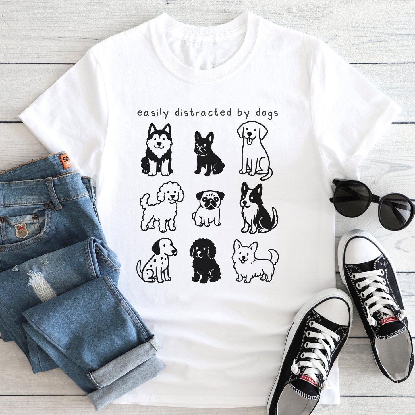 Distracted By Dogs Shirt - Hi Doggi