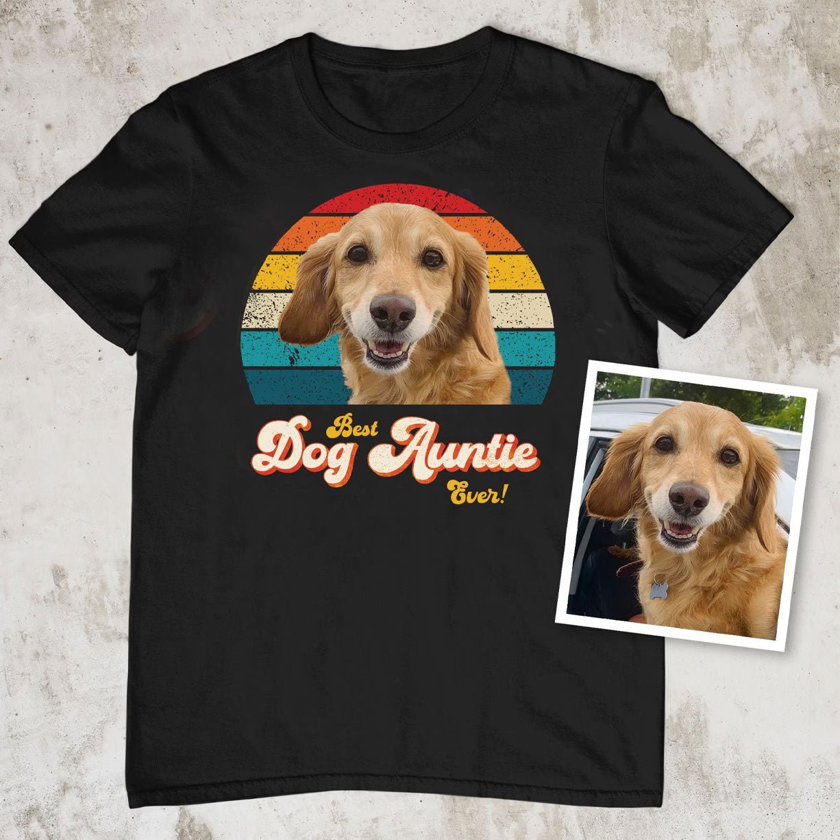 Dog Aunt/Auntie Photo Retro Shirt - Hi Doggi