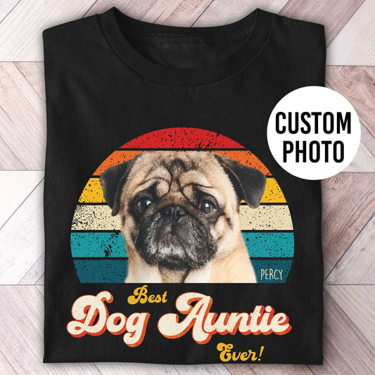 Dog Aunt/Auntie Photo Retro Shirt - Hi Doggi