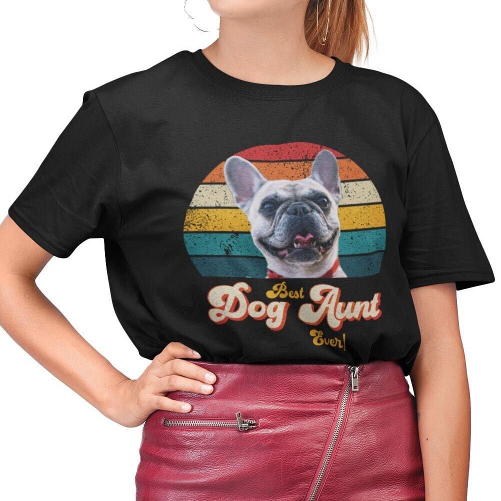 Dog Aunt/Auntie Photo Retro Shirt - Hi Doggi