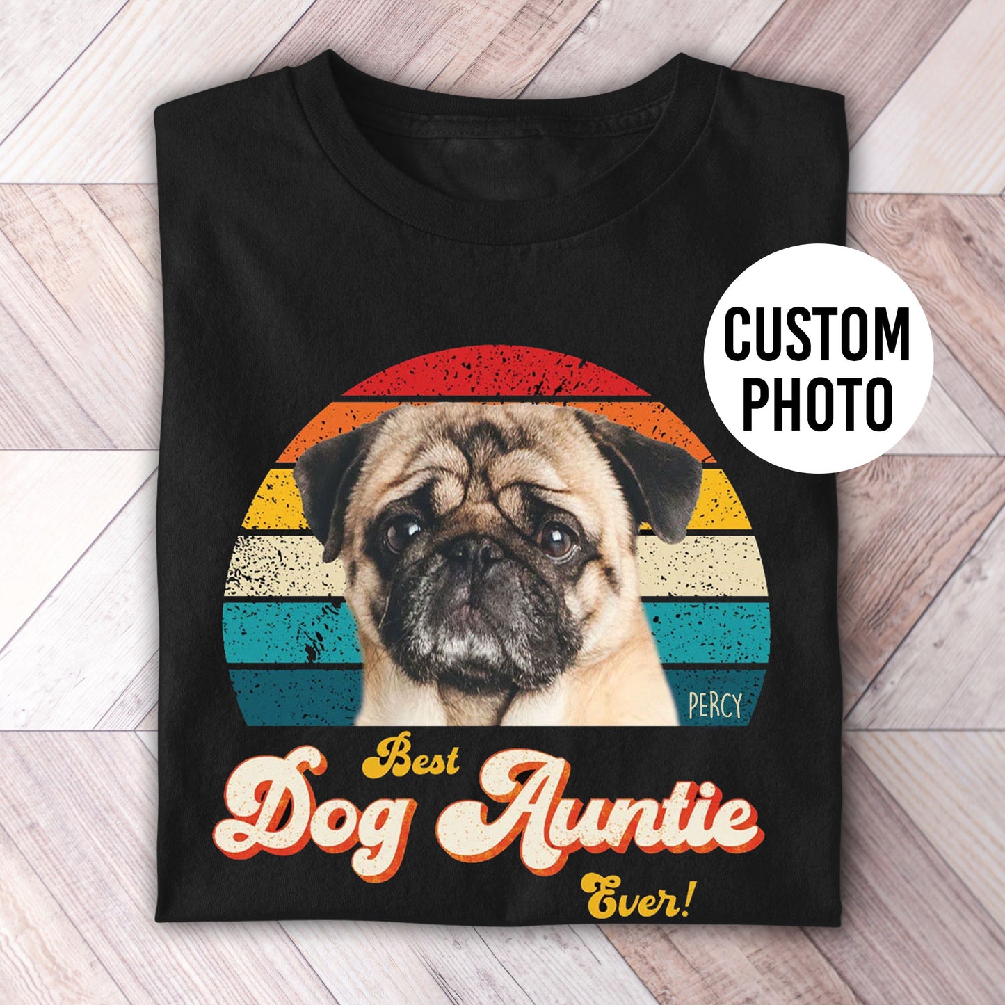 Dog Aunt/Auntie Photo Retro Shirt