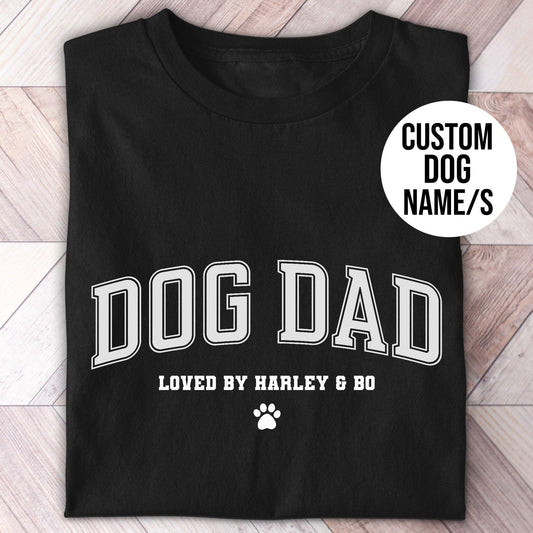 Dog Dad Loved By Varsity Shirt - Hi Doggi