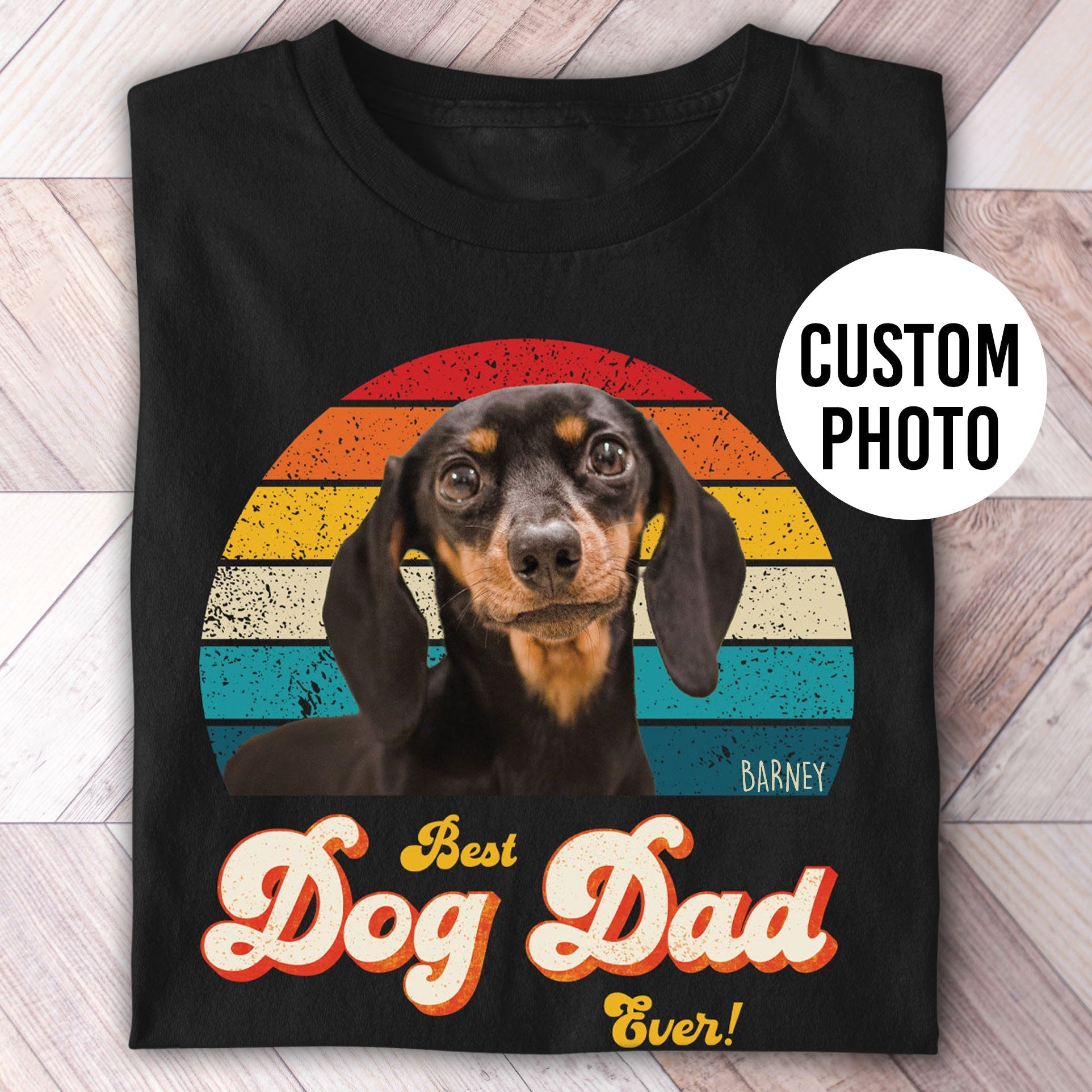 Dog Dad Photo Retro Shirt - Hi Doggi
