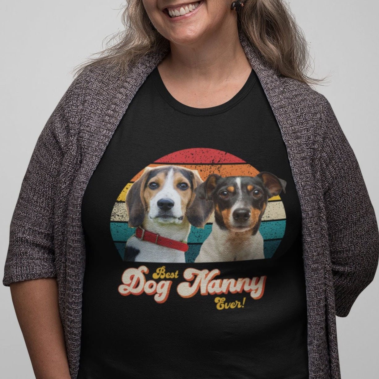 Dog Grandma/Nana Photo Retro Shirt - Hi Doggi