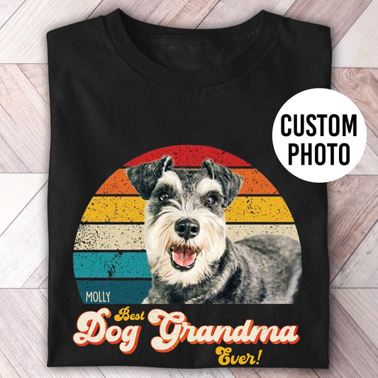 Dog Grandma/Nana Photo Retro Shirt - Hi Doggi