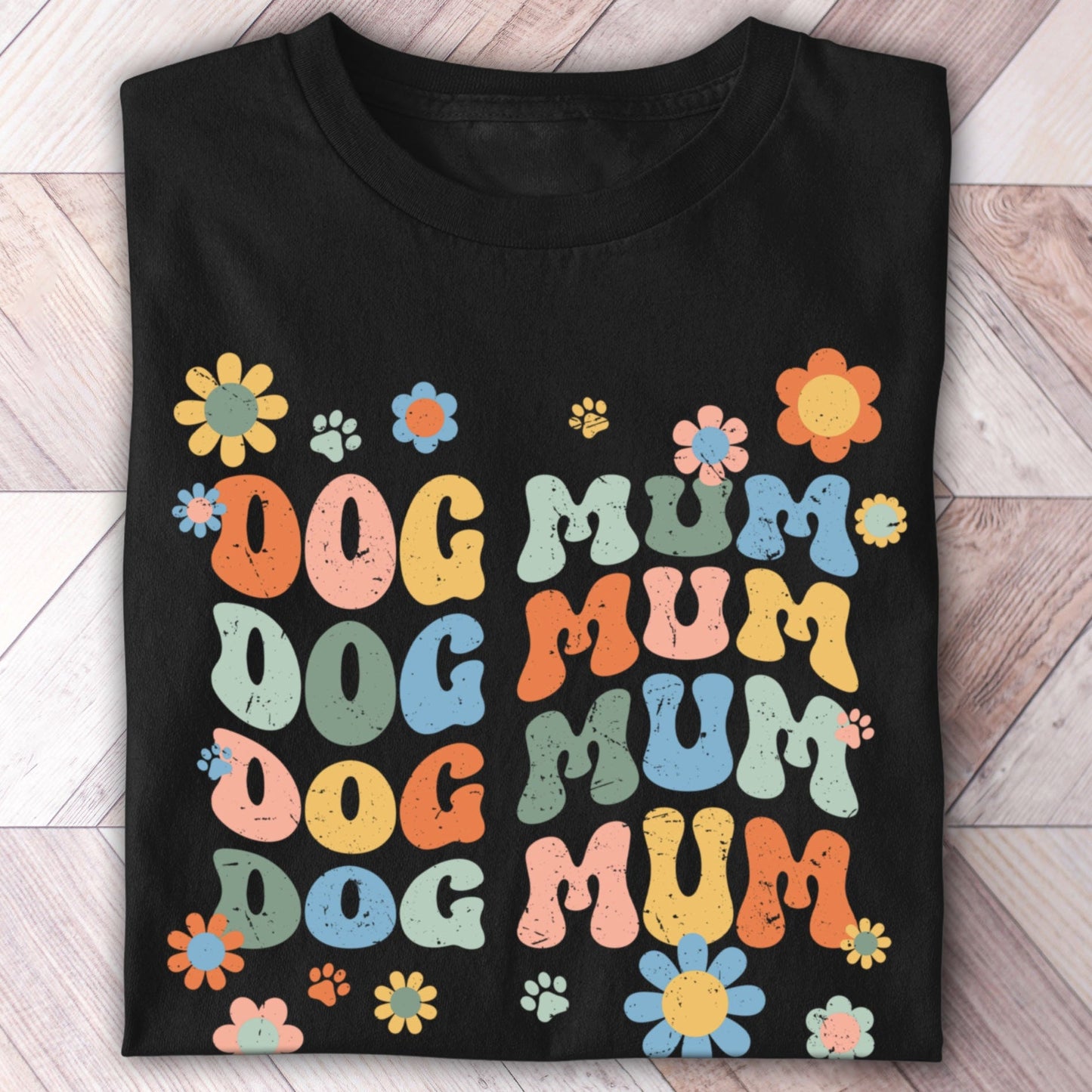 Dog Mum Groovy Text Shirt - Hi Doggi