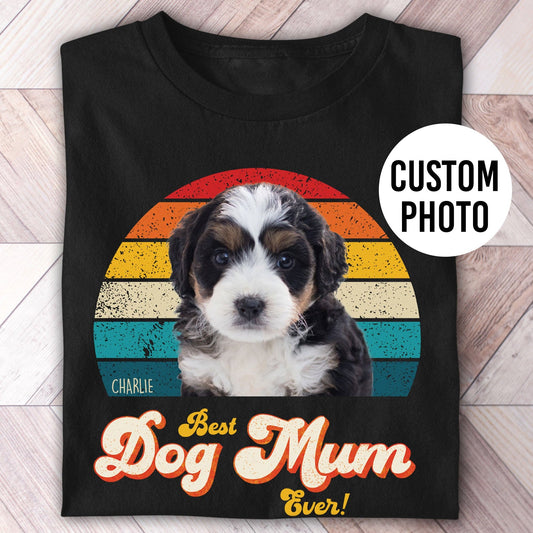 Dog Mum Photo Retro Shirt - Hi Doggi