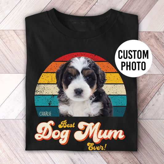 Dog Mum Photo Retro Shirt