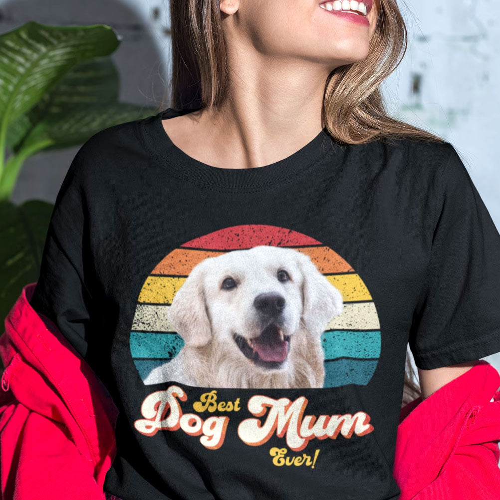 Dog Mum Photo Retro Shirt