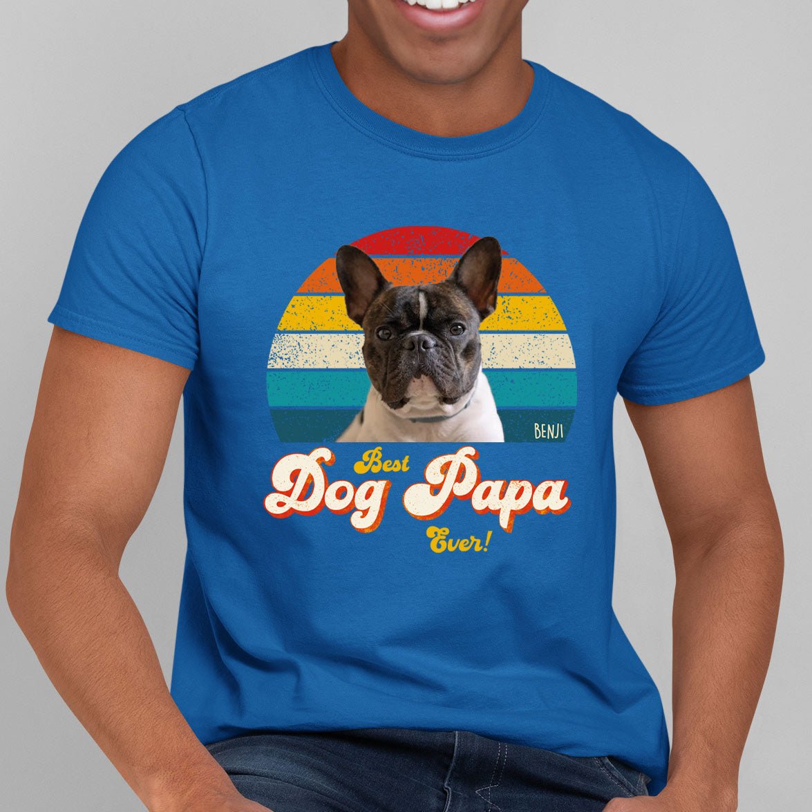 Dog Papa Photo Retro Shirt - Hi Doggi