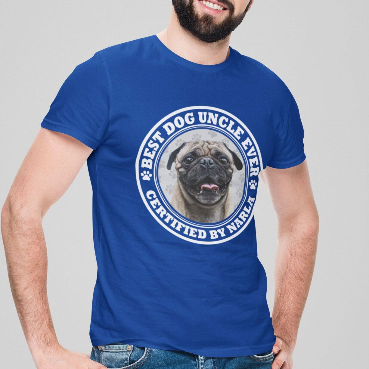 Certified Best Dog Uncle Photo Shirt