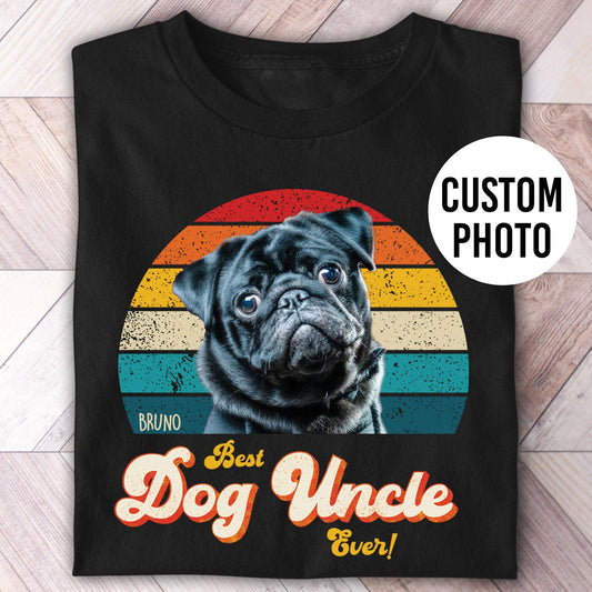Dog Uncle Photo Retro Shirt - Hi Doggi