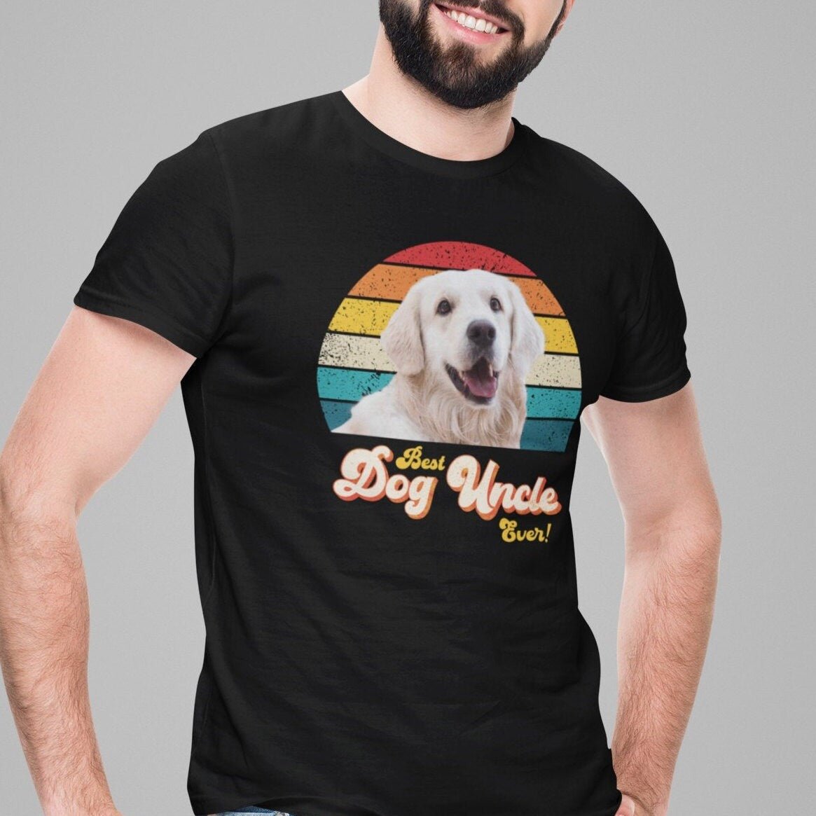 Dog Uncle Photo Retro Shirt - Hi Doggi