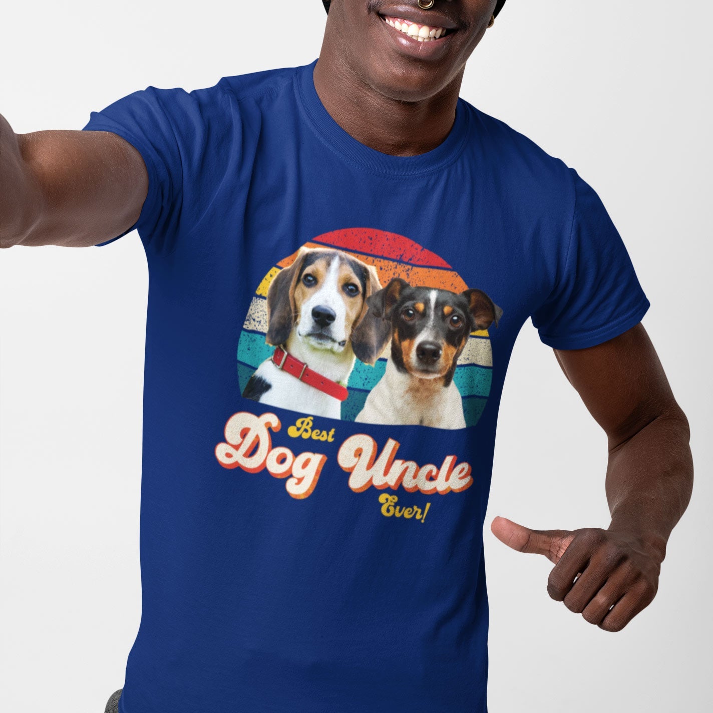 Dog Uncle Photo Retro Shirt - Hi Doggi