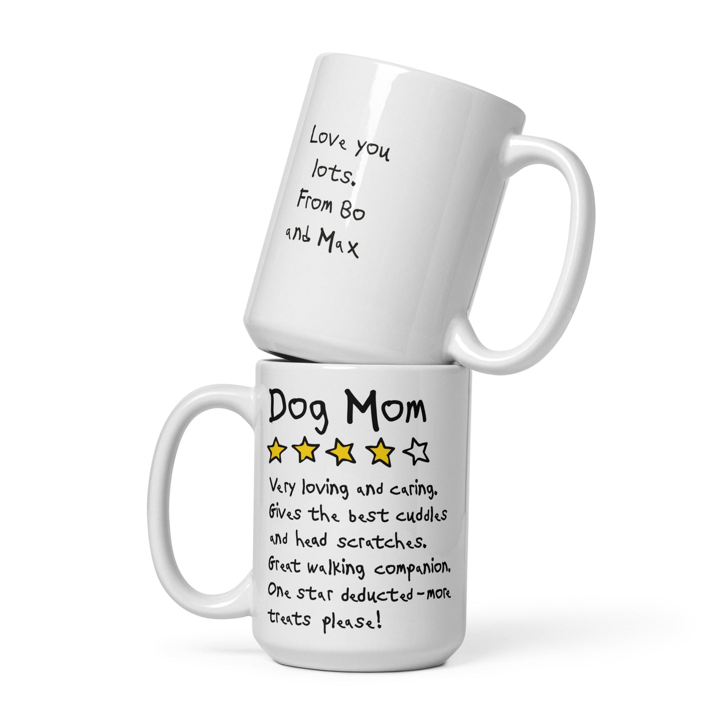 dog mom star rating review mug