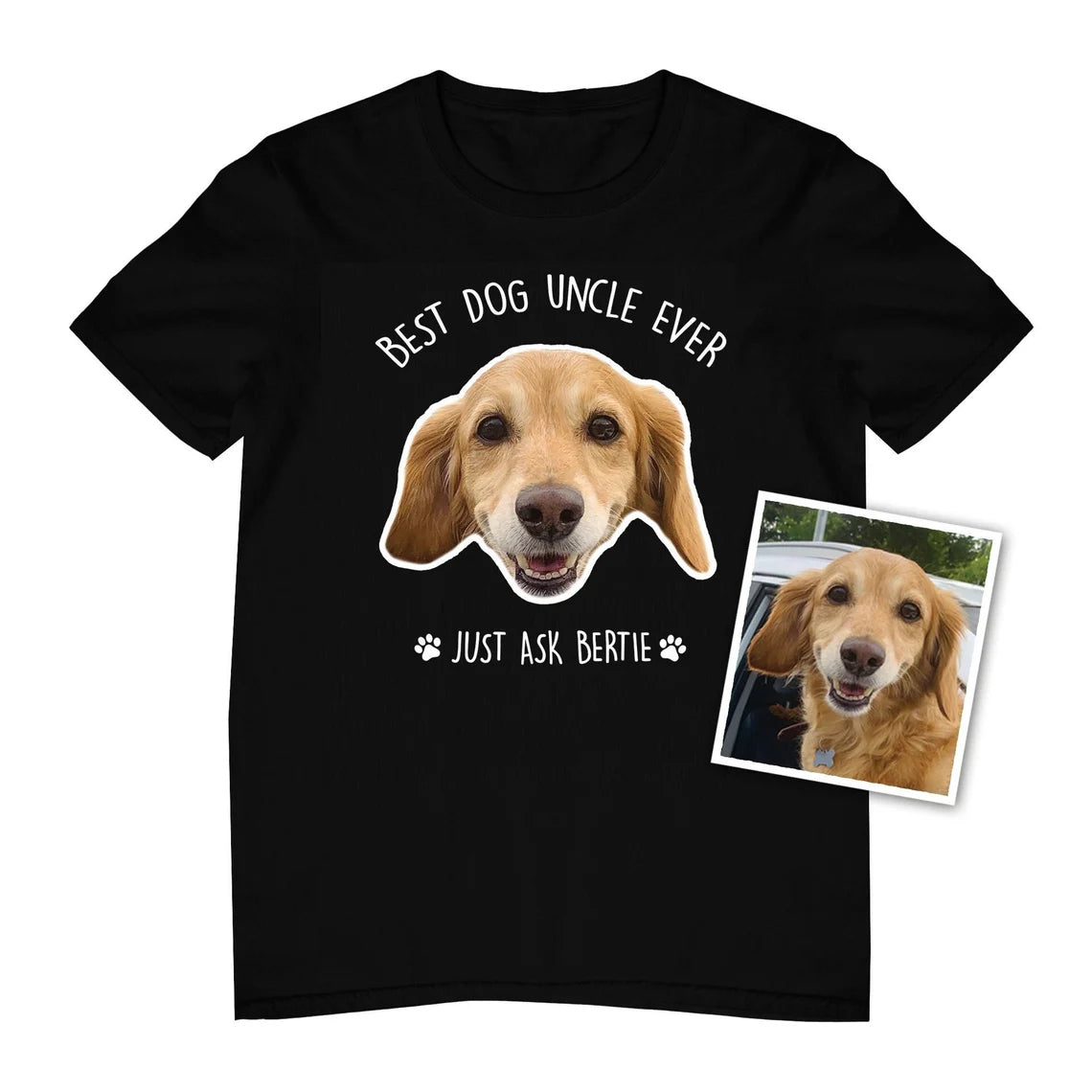Best Dog Uncle Face Photo Shirt