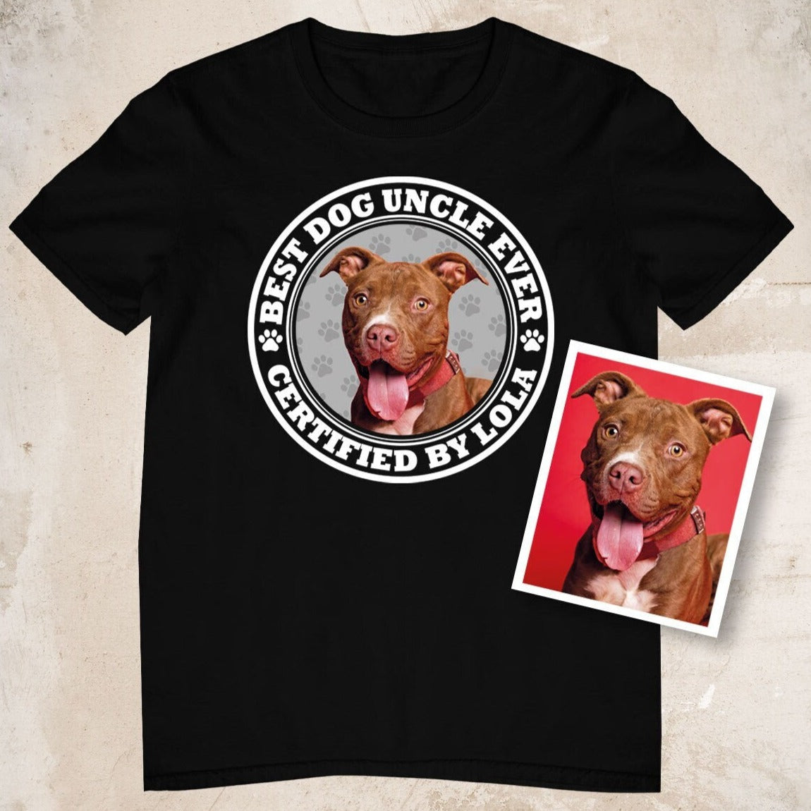 Certified Best Dog Uncle Photo Shirt