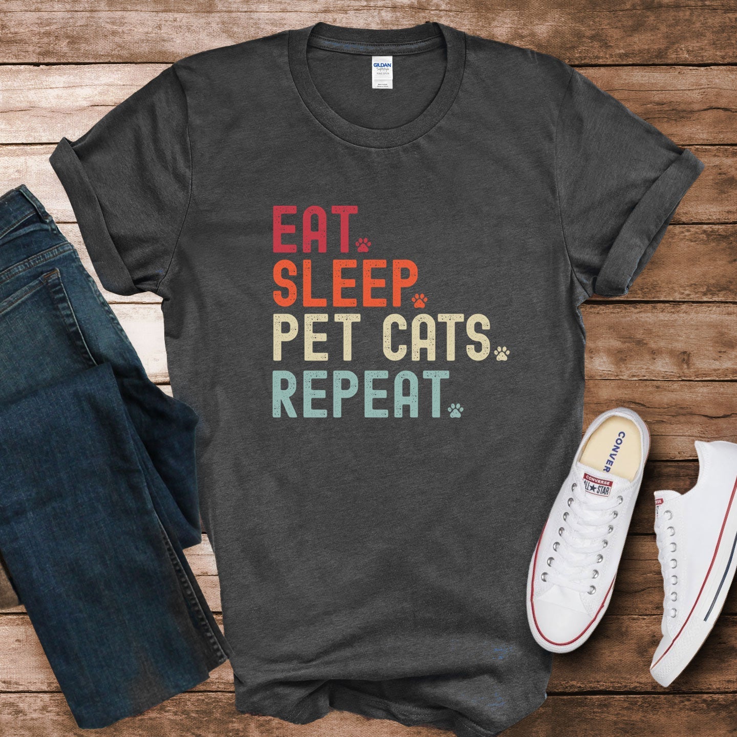 Eat Sleep Pet Cats Shirt - Hi Doggi