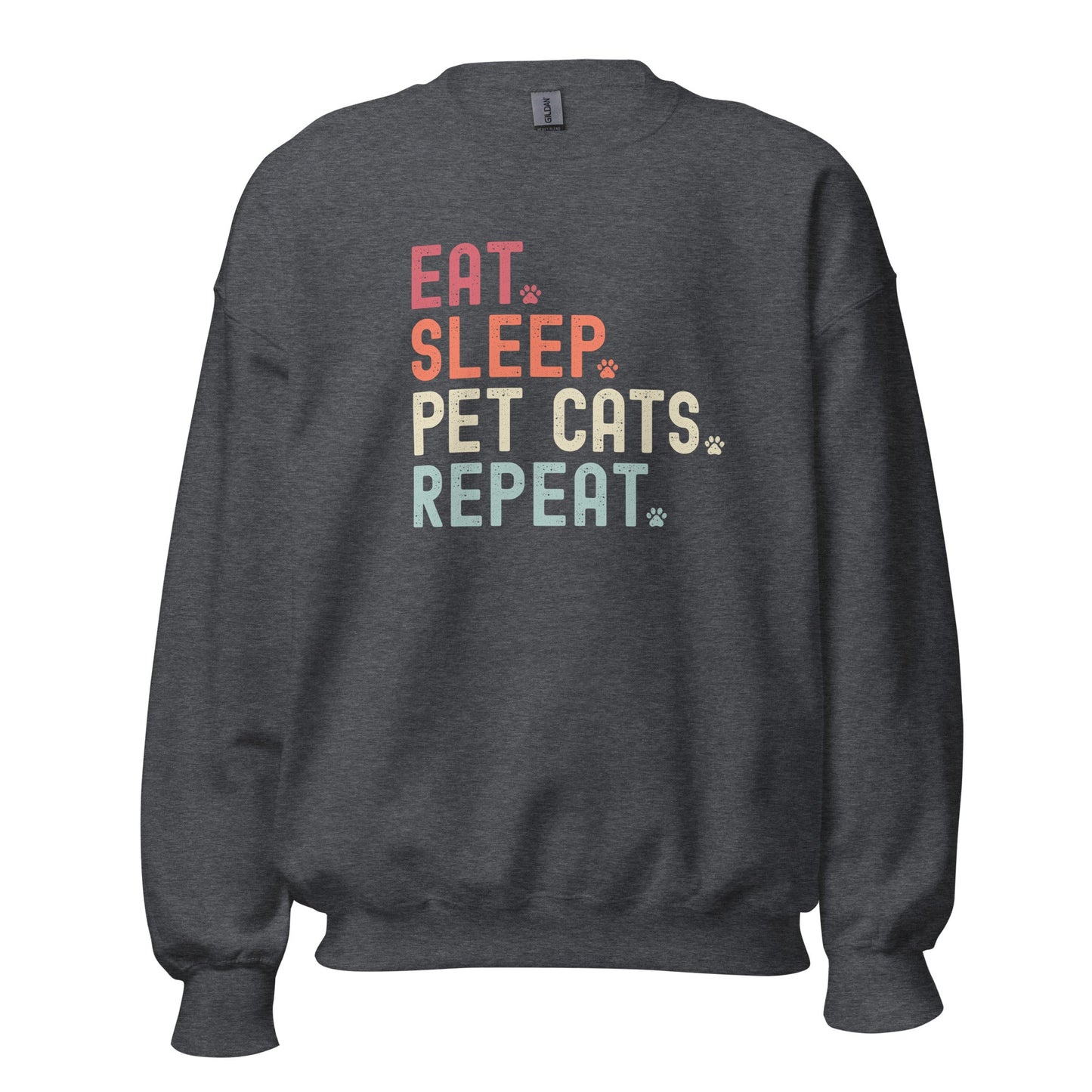 Eat Sleep Pet Cats Sweatshirt - Hi Doggi