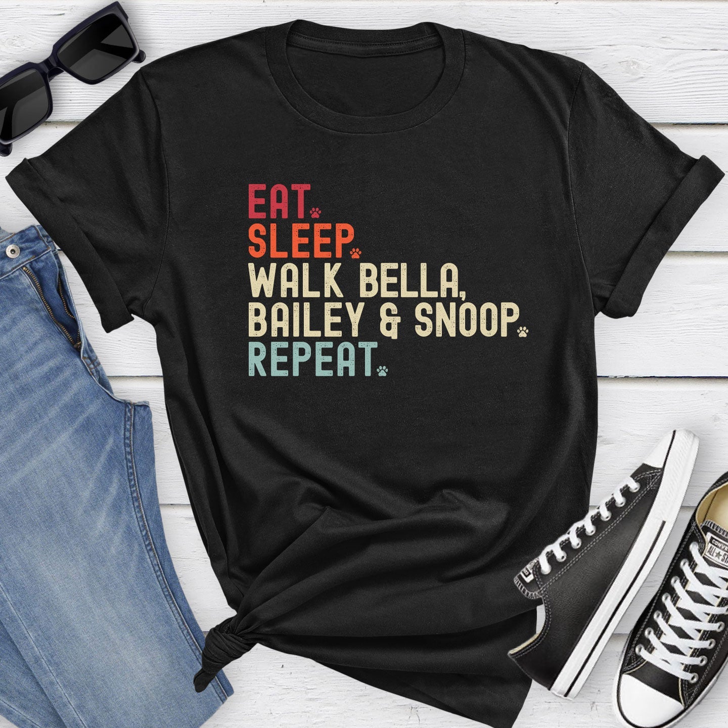 Eat Sleep Walk Dog Shirt - Hi Doggi
