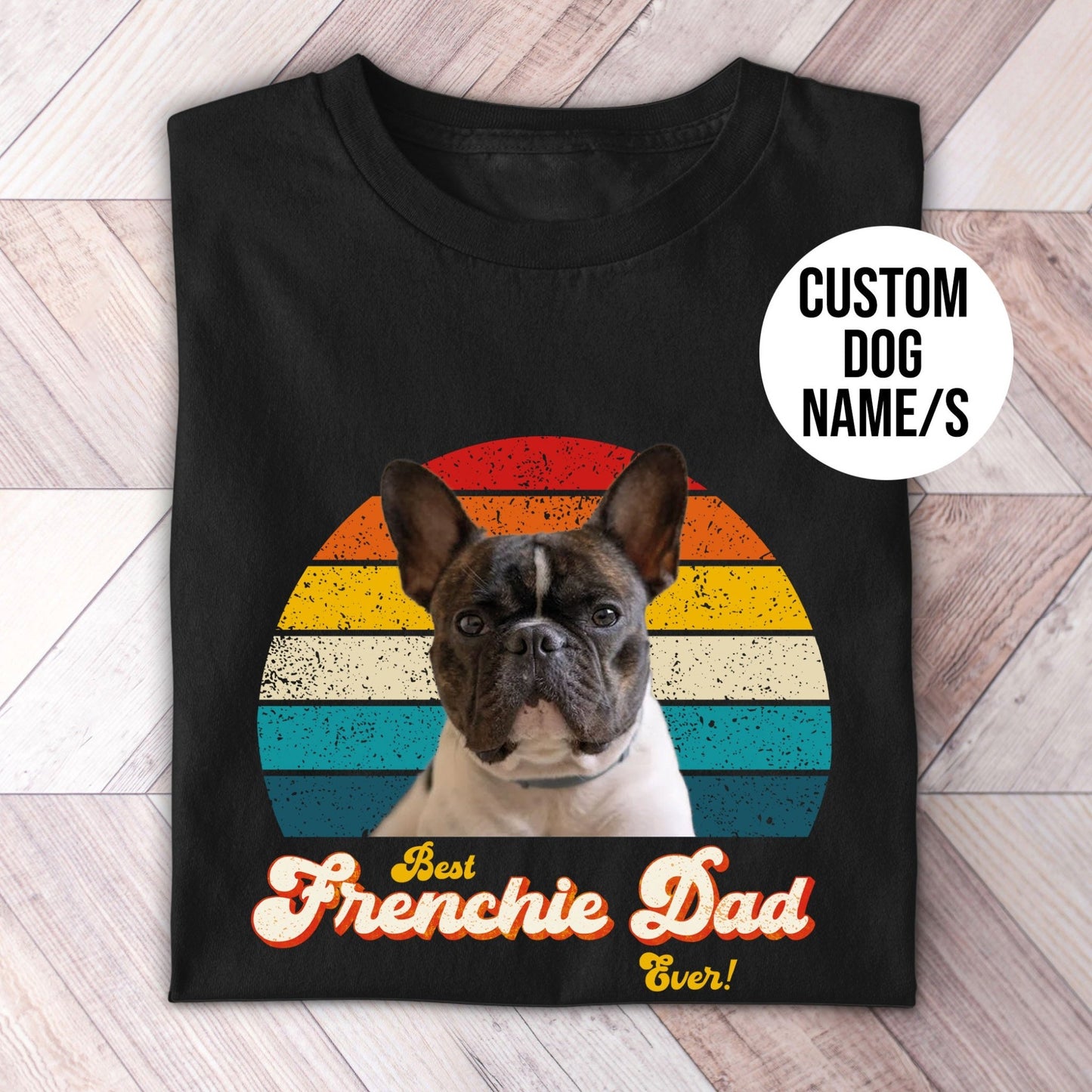 Frenchie Dad Photo Retro Shirt - Hi Doggi
