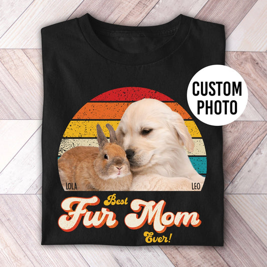 Fur Mom Photo Retro Shirt - Hi Doggi