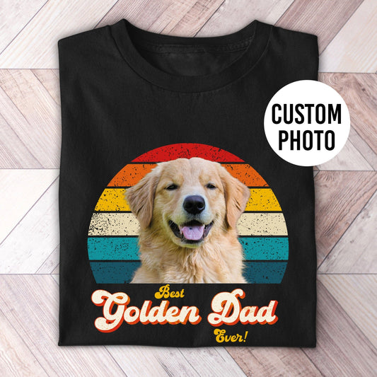 Golden Dad Photo Retro Shirt - Hi Doggi