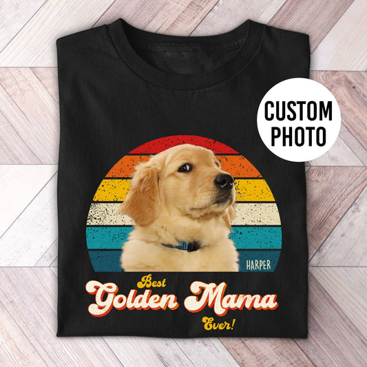 Golden Mama Photo Retro Shirt - Hi Doggi