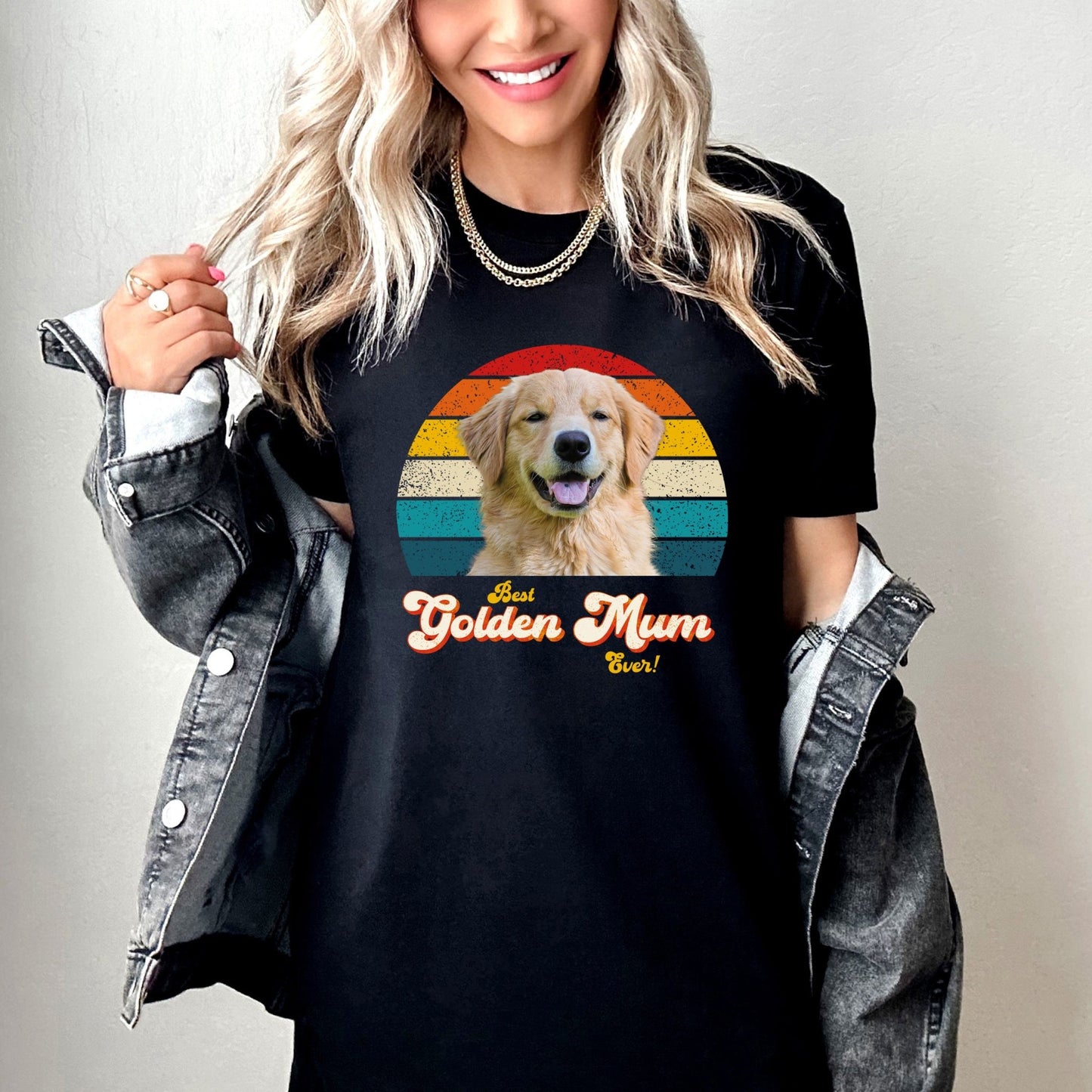Golden Mama Photo Retro Shirt - Hi Doggi