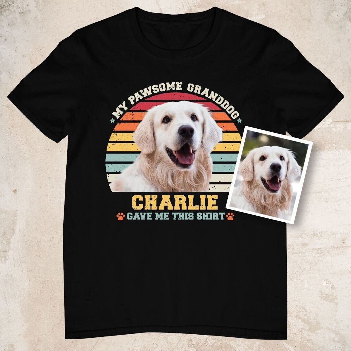Granddog Photo Retro Shirt - Hi Doggi