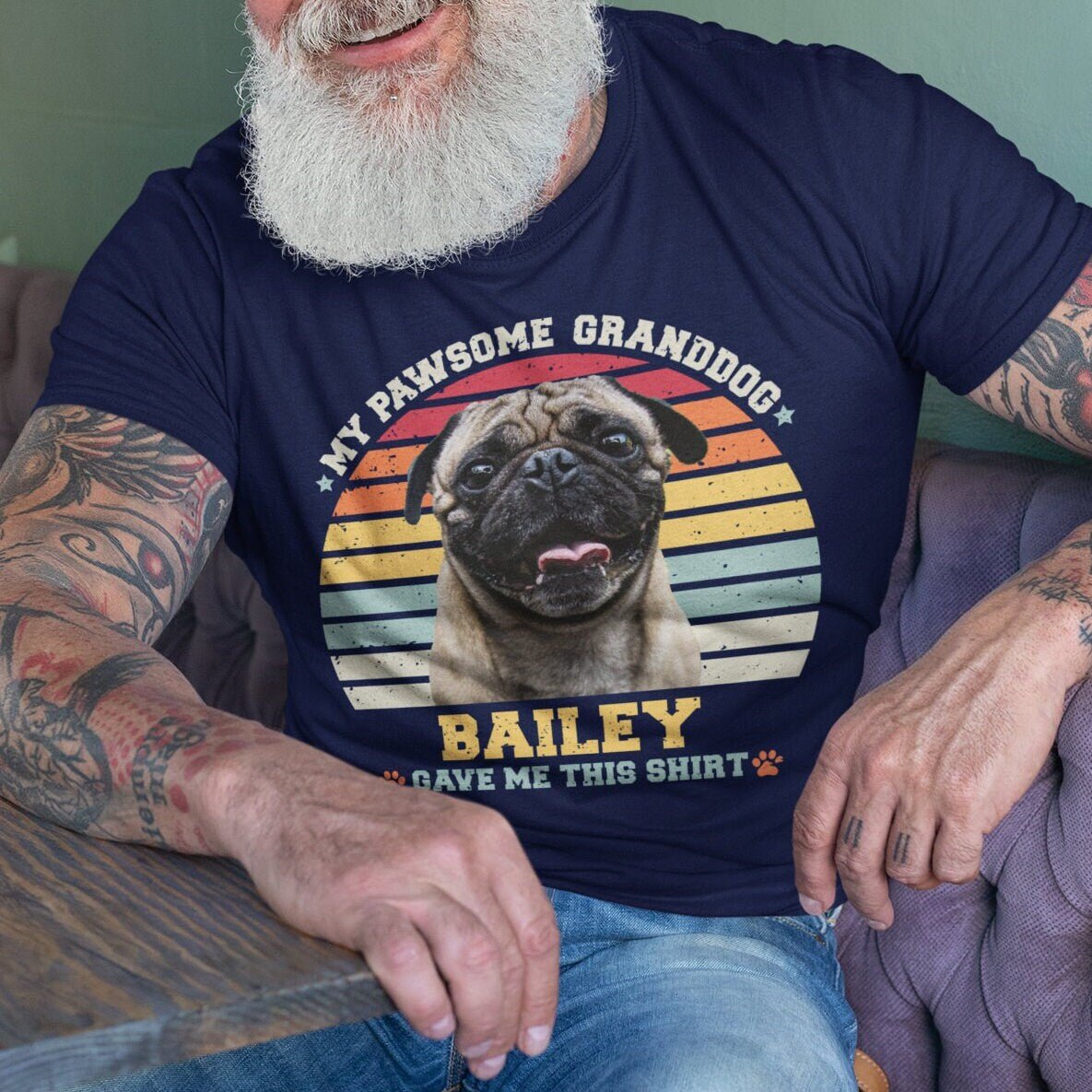 Granddog Photo Retro Shirt - Hi Doggi