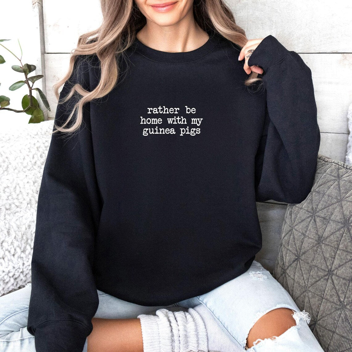 Rather By Home With My Guinea Pigs Sweatshirt