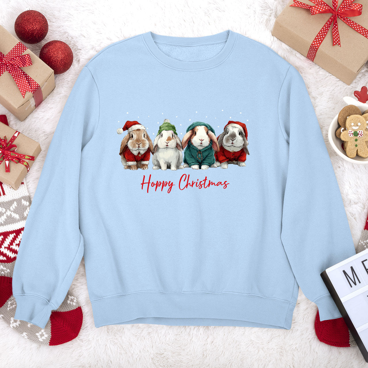 Lop Eared Rabbits Christmas Sweatshirt