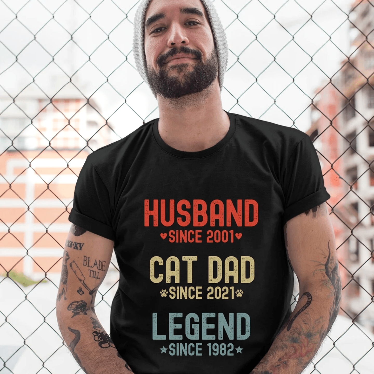Husband Cat Dad Legend Custom Shirt - Hi Doggi
