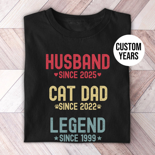 Husband Cat Dad Legend Custom Shirt - Hi Doggi