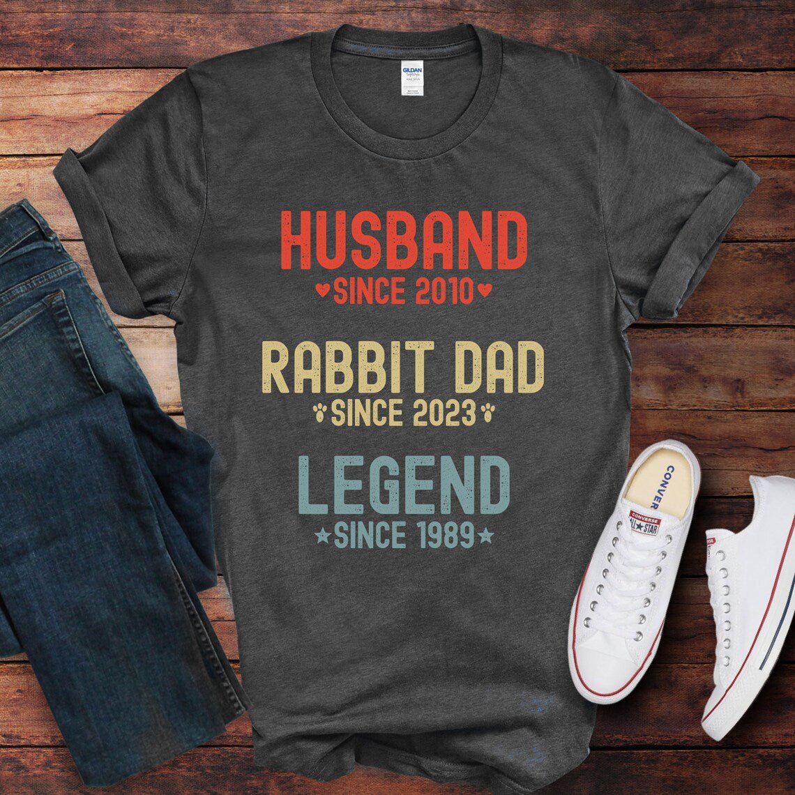 Husband Rabbit Dad Legend Custom Shirt - Hi Doggi